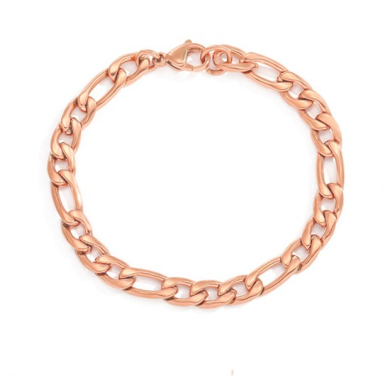 Stainless steel Figaro chain bracelet