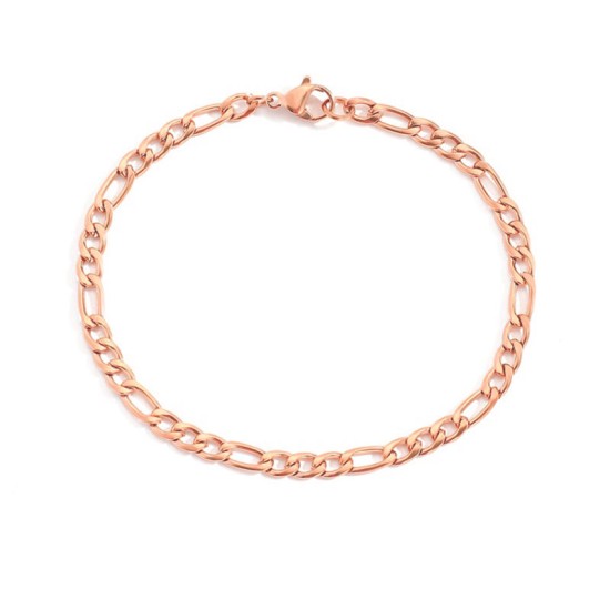 Stainless steel Figaro chain bracelet