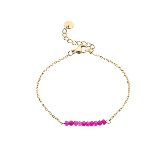 Natural Stone Colored Stainless Steel Bracelet