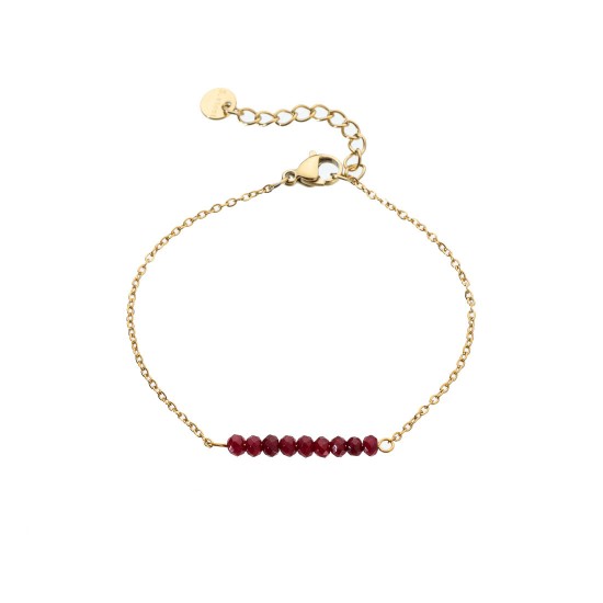 Natural Stone Colored Stainless Steel Bracelet