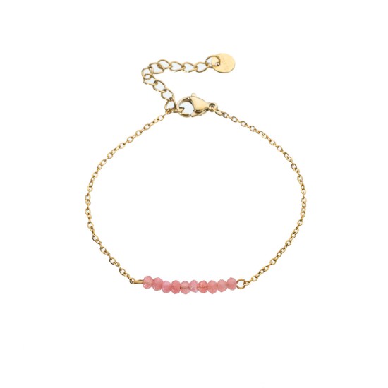 Natural Stone Colored Stainless Steel Bracelet