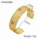 Stainless steel gold-plated open bracelet