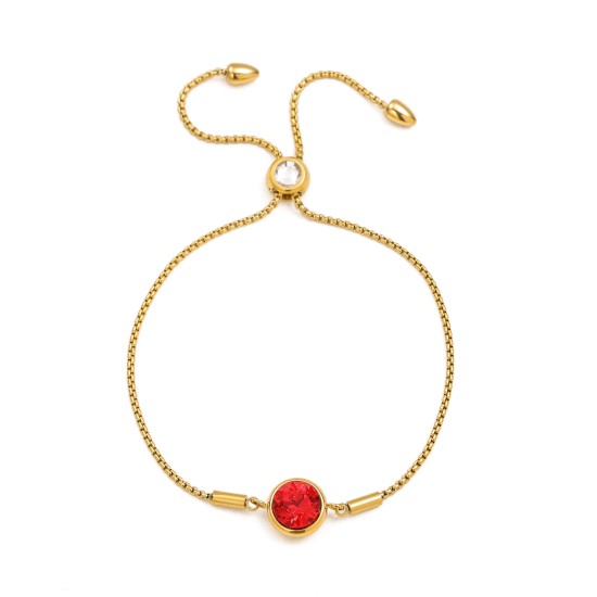 Colored zircon stainless steel bracelet