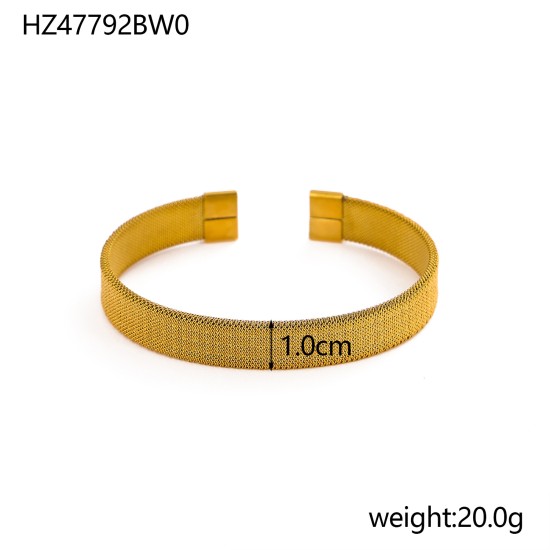 Stainless steel gold-plated open bracelet