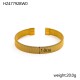 Stainless steel gold-plated open bracelet