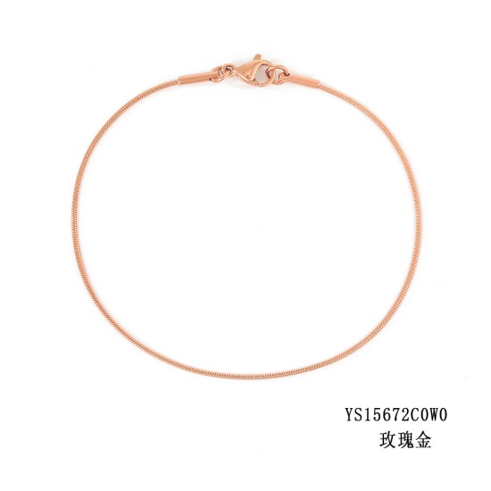 Round snake chain stainless steel bracelet