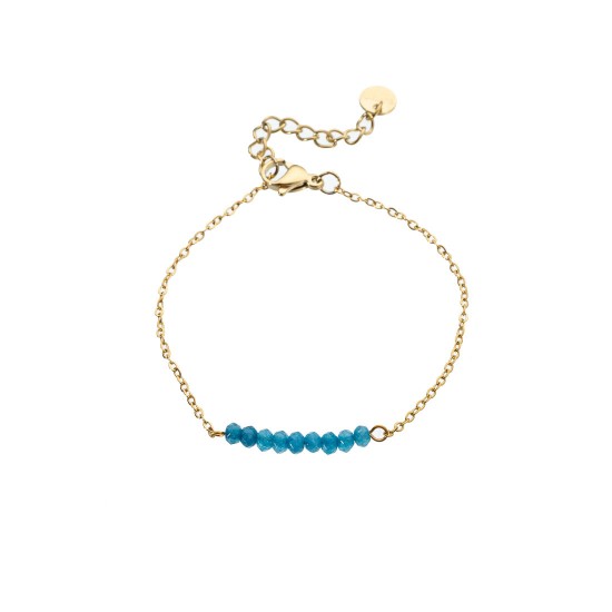 Natural Stone Colored Stainless Steel Bracelet