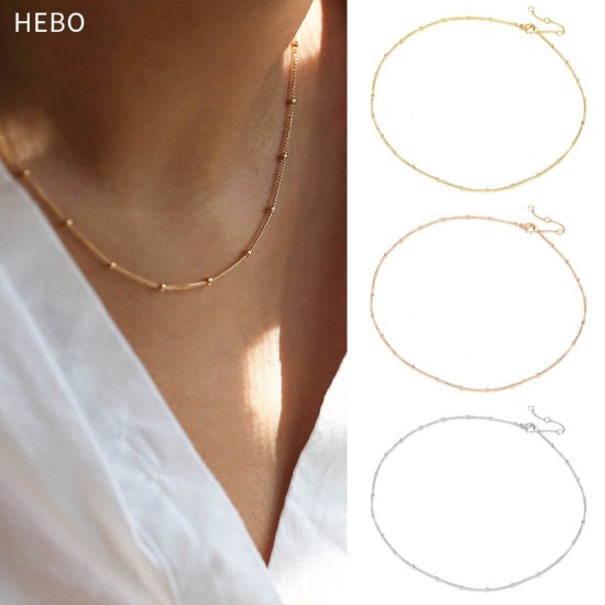 Stainless steel necklace with bead chain