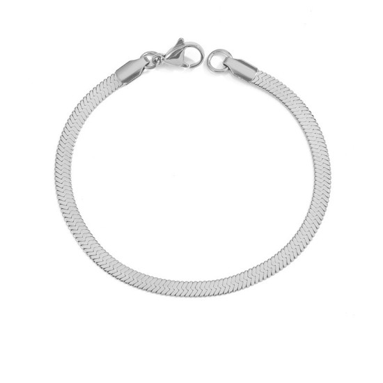 Flat snake chain stainless steel bracelet