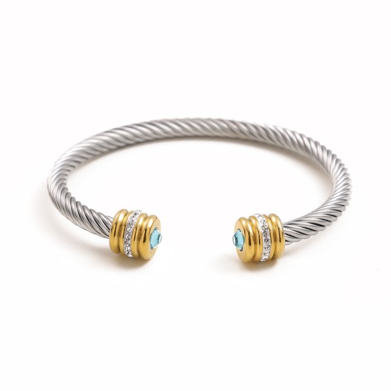 Twisted stainless steel cable bracelet
