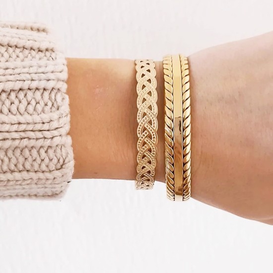 Twisted chain stainless steel bracelet