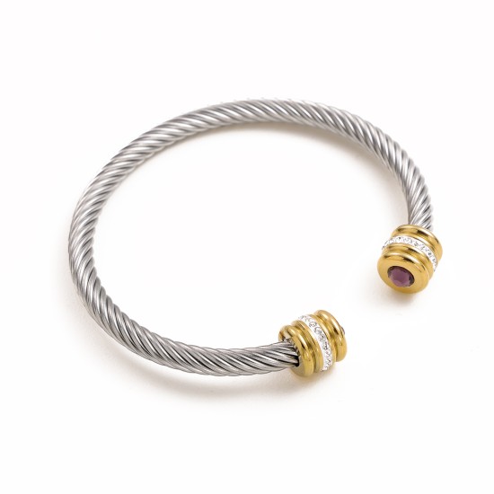 Twisted stainless steel cable bracelet