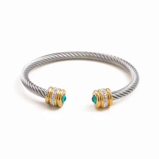 Twisted stainless steel cable bracelet