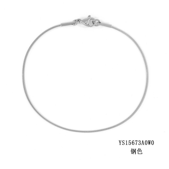 Round snake bone chain stainless steel bracelet