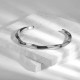 Twisted opening C-shaped stainless steel bracelet