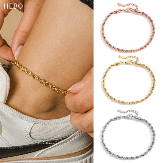 Fried Dough Twists stainless steel anklet
