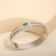 Green Zirconia Crystal Stainless Steel Bracelet