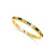Elliptical green zircon stainless steel bracelet