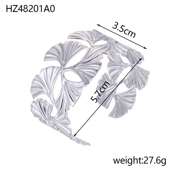 Ginkgo nail stainless steel bracelet