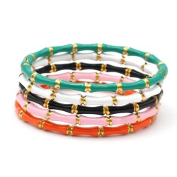 Bamboo oil dripping colored stainless steel bracelet