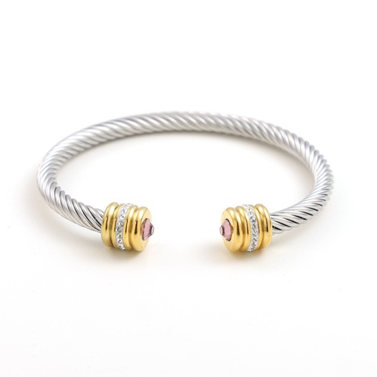 Twisted stainless steel cable bracelet