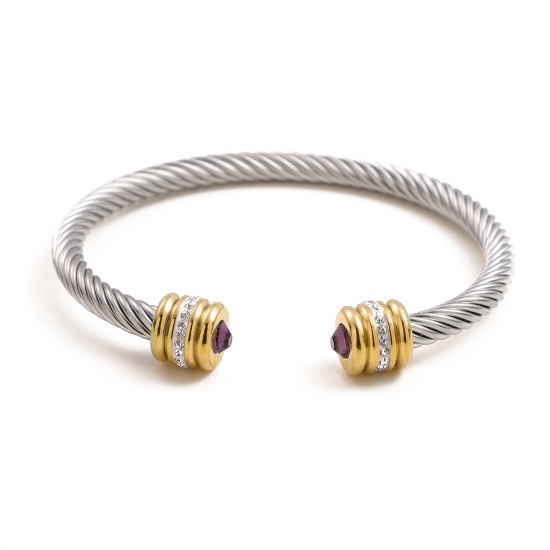 Twisted stainless steel cable bracelet