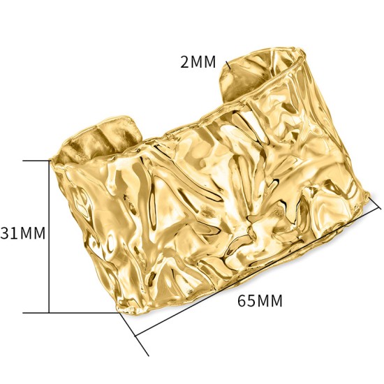 Open wide stainless steel bracelet