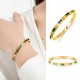 Elliptical green zircon stainless steel bracelet