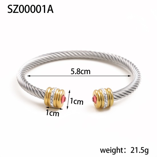 Twisted stainless steel cable bracelet
