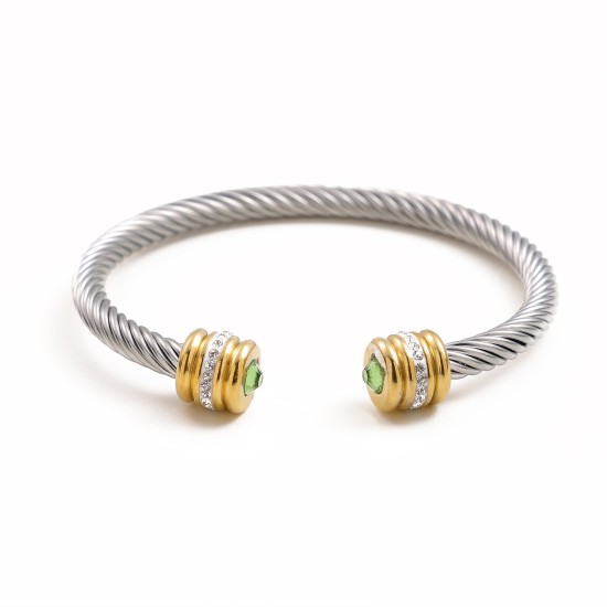 Twisted stainless steel cable bracelet