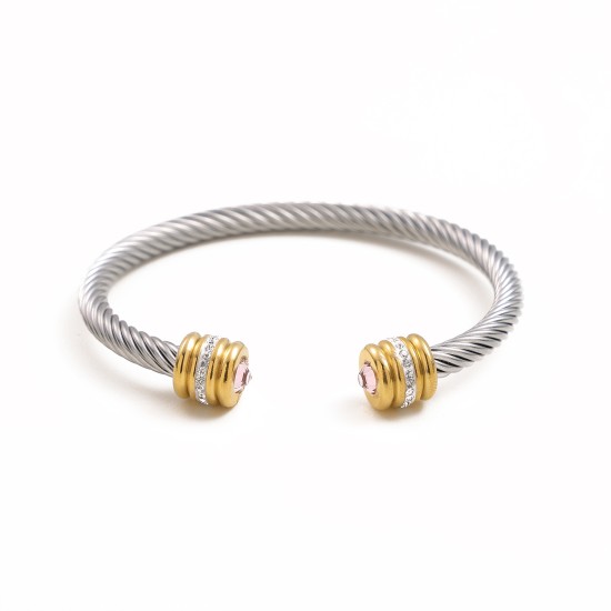 Twisted stainless steel cable bracelet