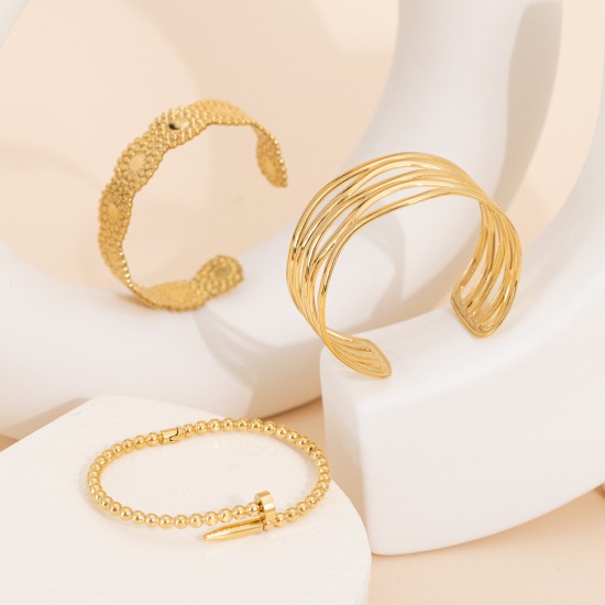 Ginkgo nail stainless steel bracelet