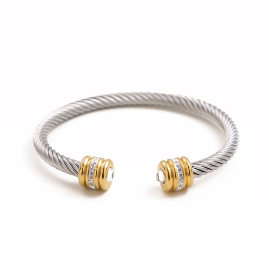 Twisted stainless steel cable bracelet