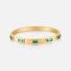 Elliptical green zircon stainless steel bracelet