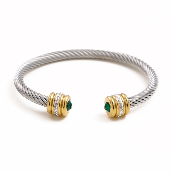 Twisted stainless steel cable bracelet