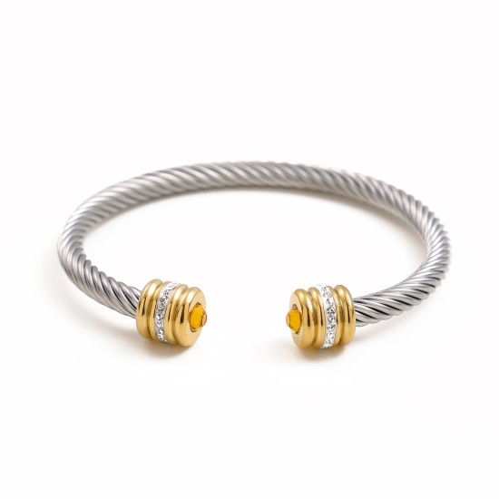 Twisted stainless steel cable bracelet