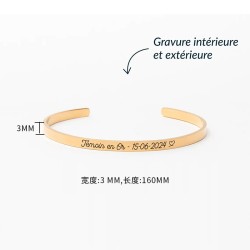 Engraved stainless steel bracelet