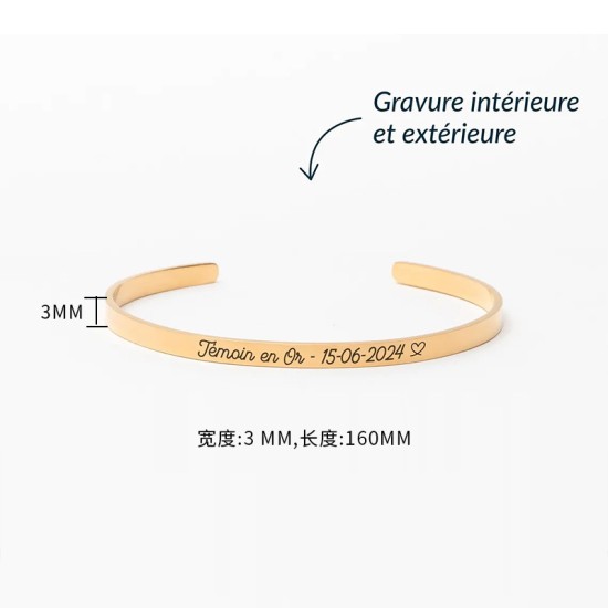 Engraved stainless steel bracelet