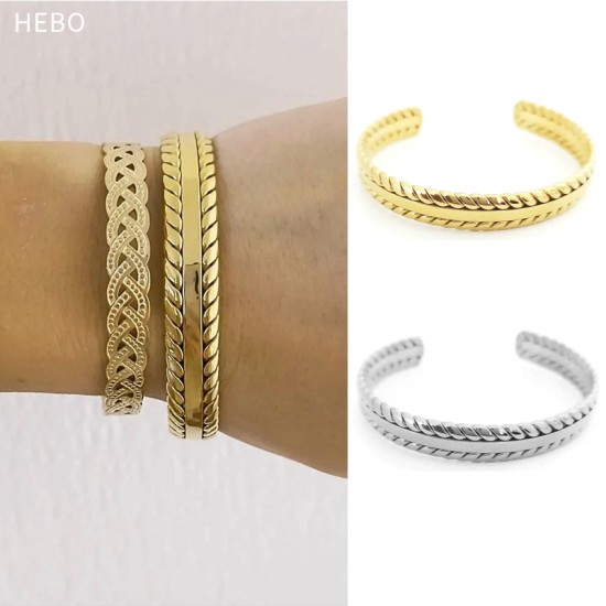 Twisted chain stainless steel bracelet