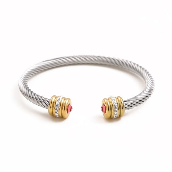 Twisted stainless steel cable bracelet
