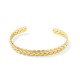 Wheat ear woven stainless steel open bracelet