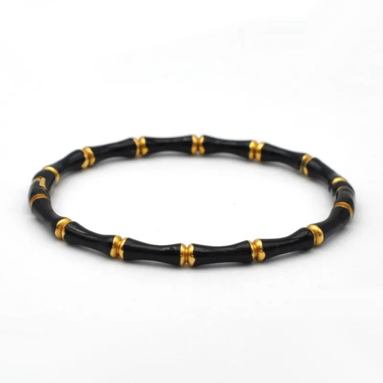 Bamboo oil dripping colored stainless steel bracelet