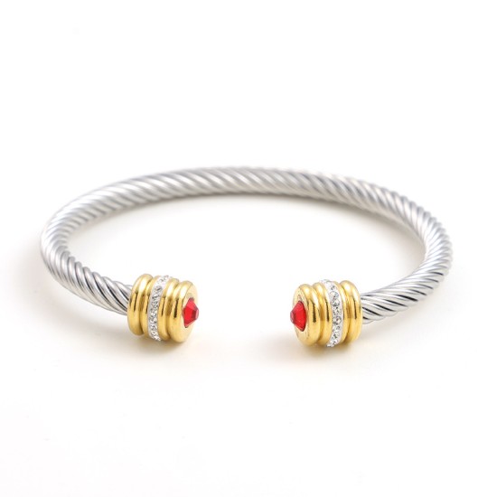 Twisted stainless steel cable bracelet