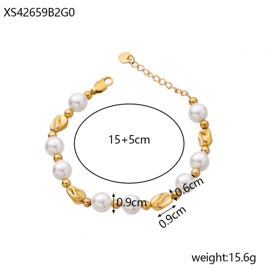 Pearl stainless steel bracelet
