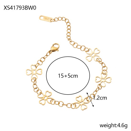 Peach Heart Stainless Steel Bracelet