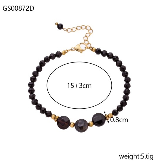 Natural stone stainless steel bracelet