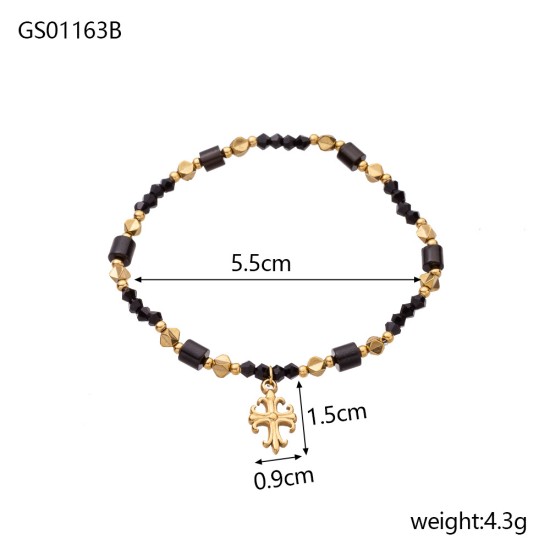 Natural stone stainless steel bracelet