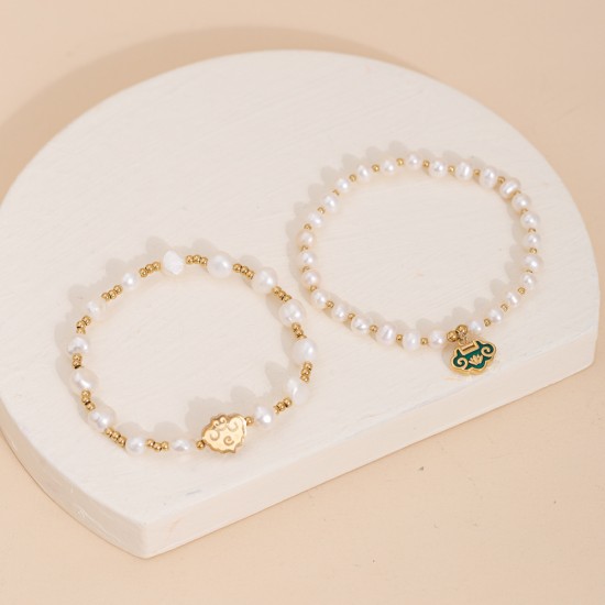 Pearl stainless steel bracelet