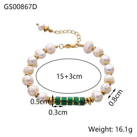 Natural stone bead flower bracelet