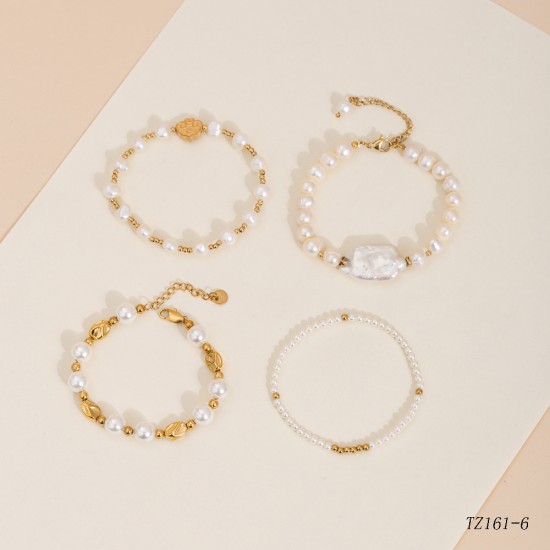 Pearl stainless steel bracelet